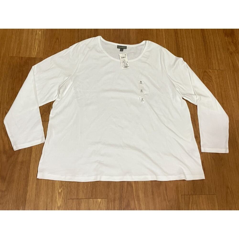 Style & Co Women's Plus Cotton Long-Sleeve Scoop-Neck Top 3X